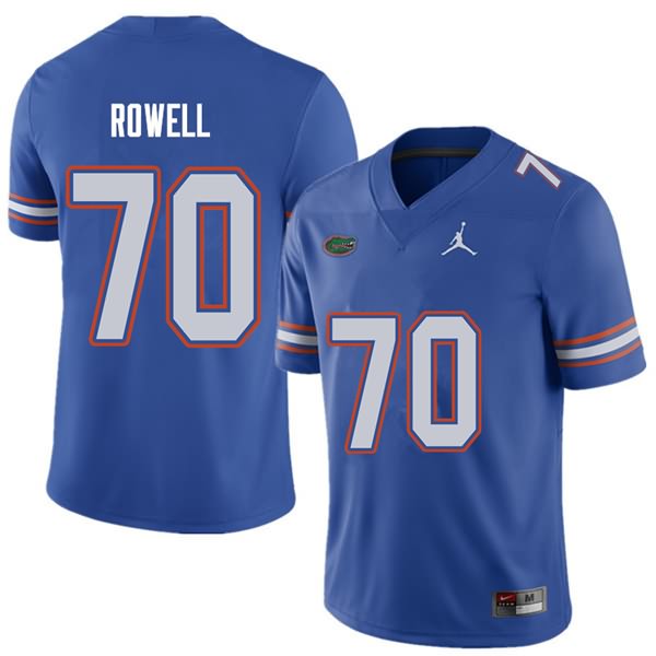 NCAA Florida Gators Tanner Rowell Men's #70 Jordan Brand Royal Stitched Authentic College Football Jersey BNG6564HL